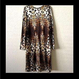 Naeem Kahn leopard print silk dress size 8, 6, 4 no size tag